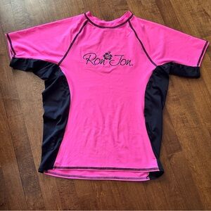 Ron Jon Pink and Black Rash Guard Shirt